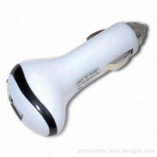 Mobile Phone Charger, Used in Cars with USB Port Under 12 to 24V DC Input Voltage